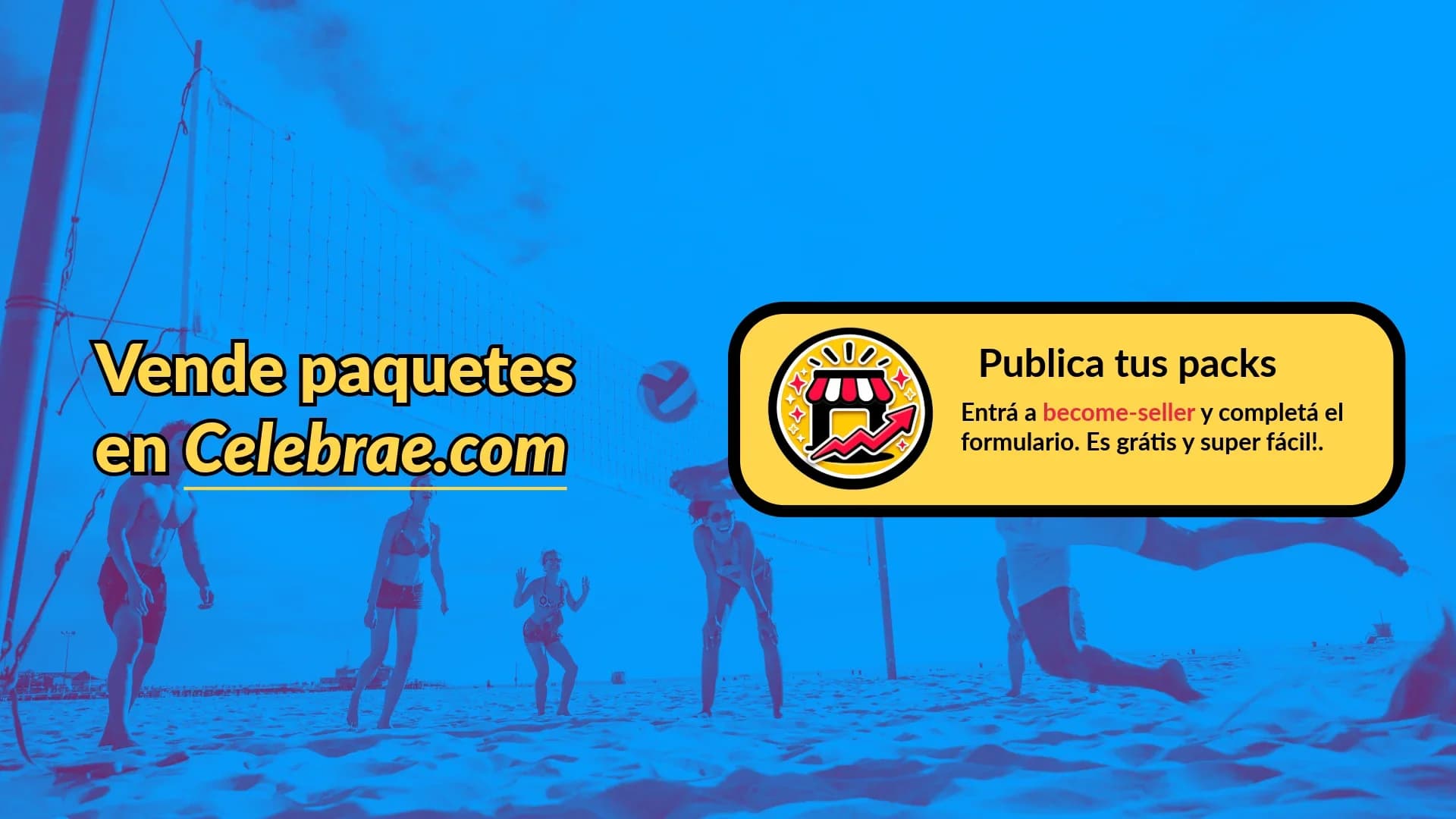 Grupo de amigos jugando volley en la playa, sonriendo y divirtiéndose bajo el sol.
