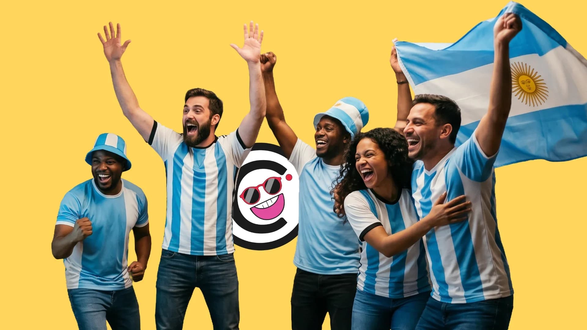 Amigos viendo un partido de Argentina en Córdoba Capital