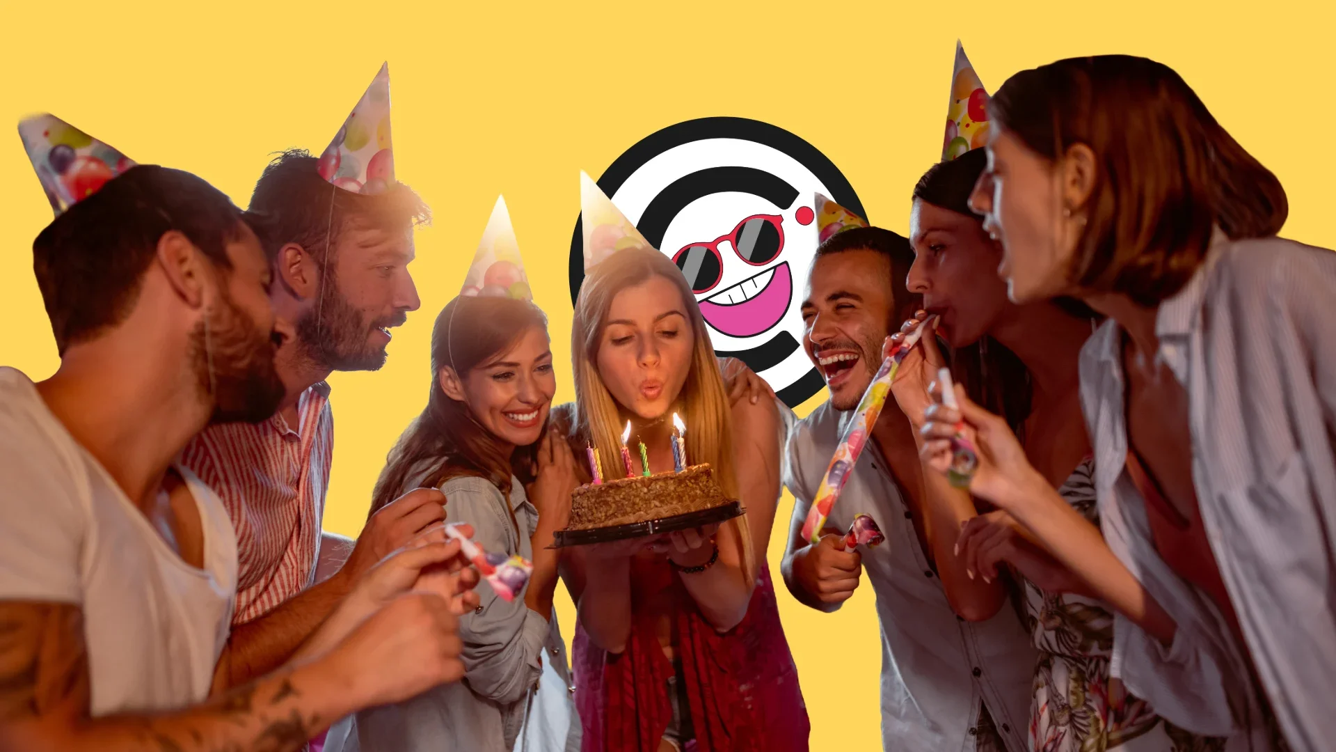 Amigos celebrando un cumpleaños con una experiencia grupal