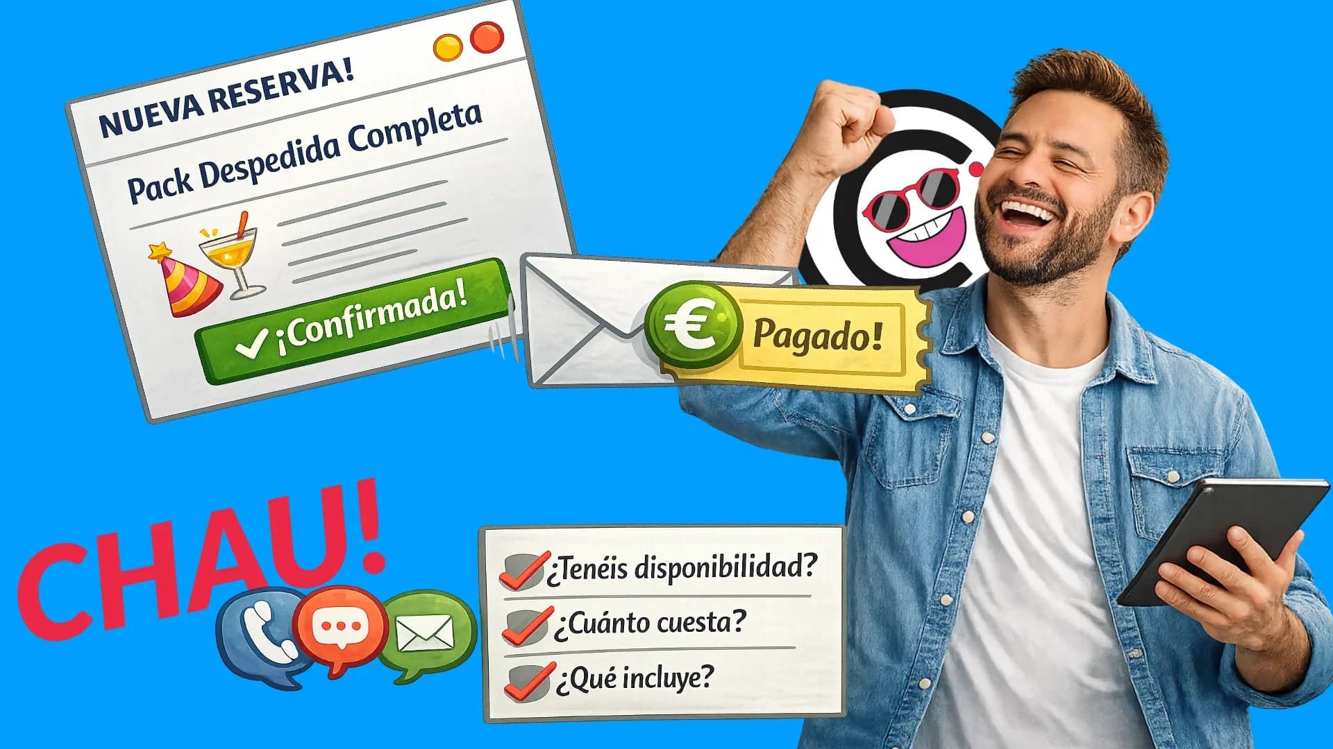 Logo de Celebrae con un grupo de personas celebrando