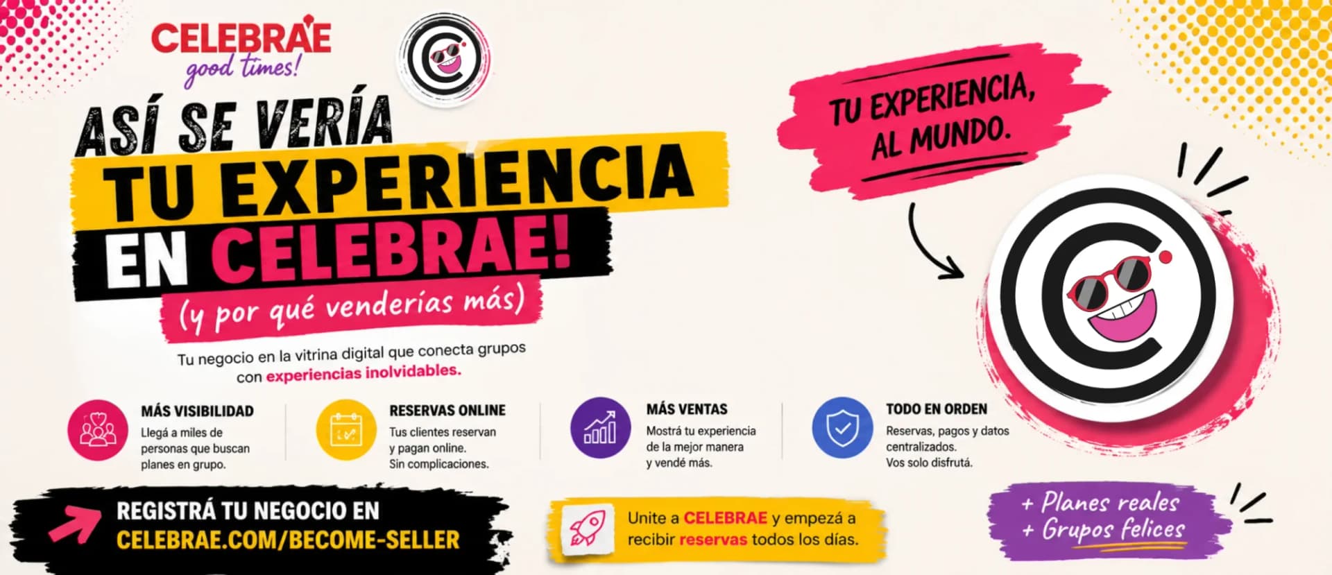 Una persona navegando la plataforma Celebrae en una tablet, mostrando cómo se vería una experiencia publicada.