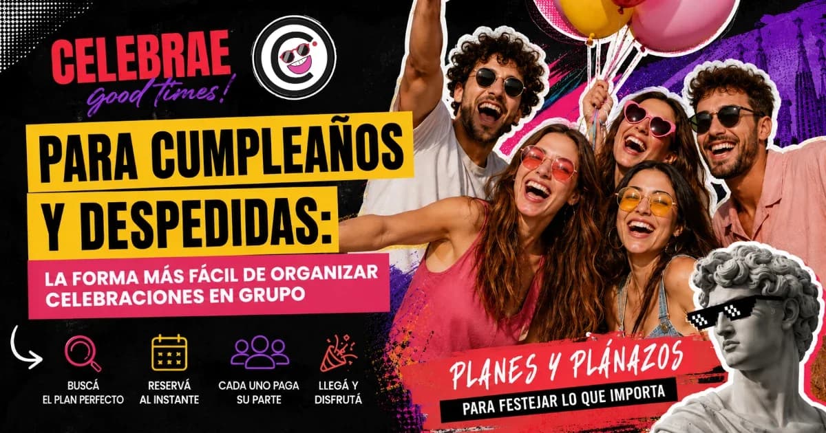 Grupo de amigos celebrando un cumpleaños