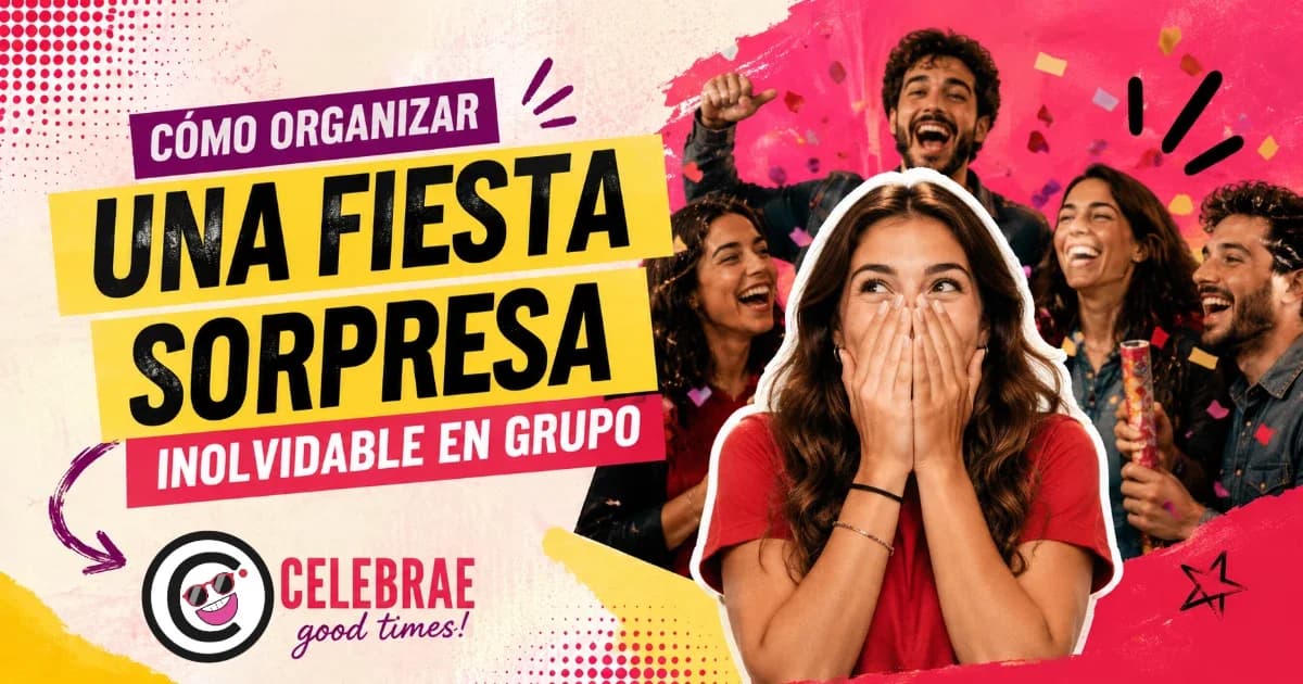 Persona sorprendida en una fiesta inesperada con amigos