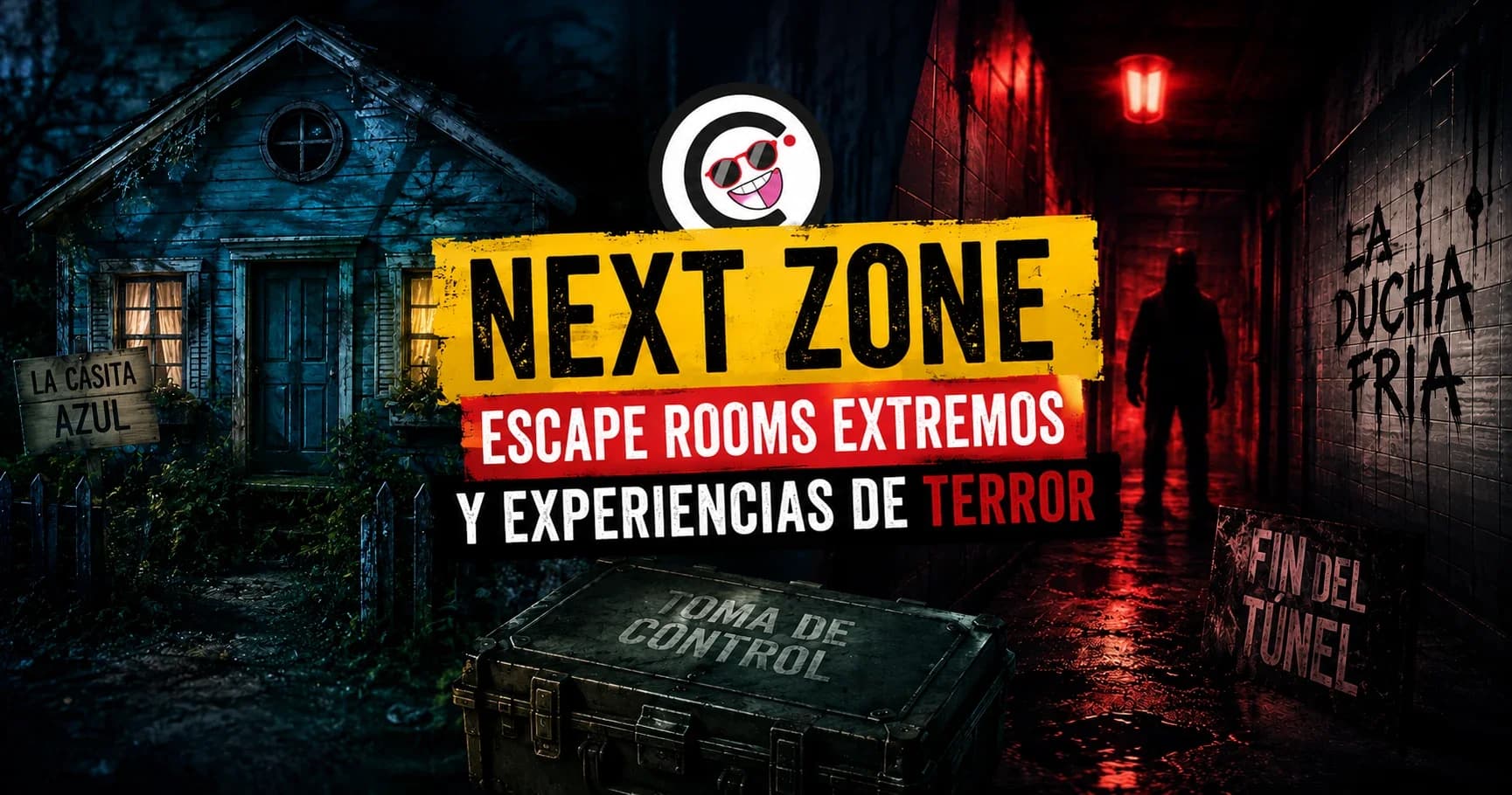 Imagen destacada de Next Zone Barcelona con elementos de terror y escape room