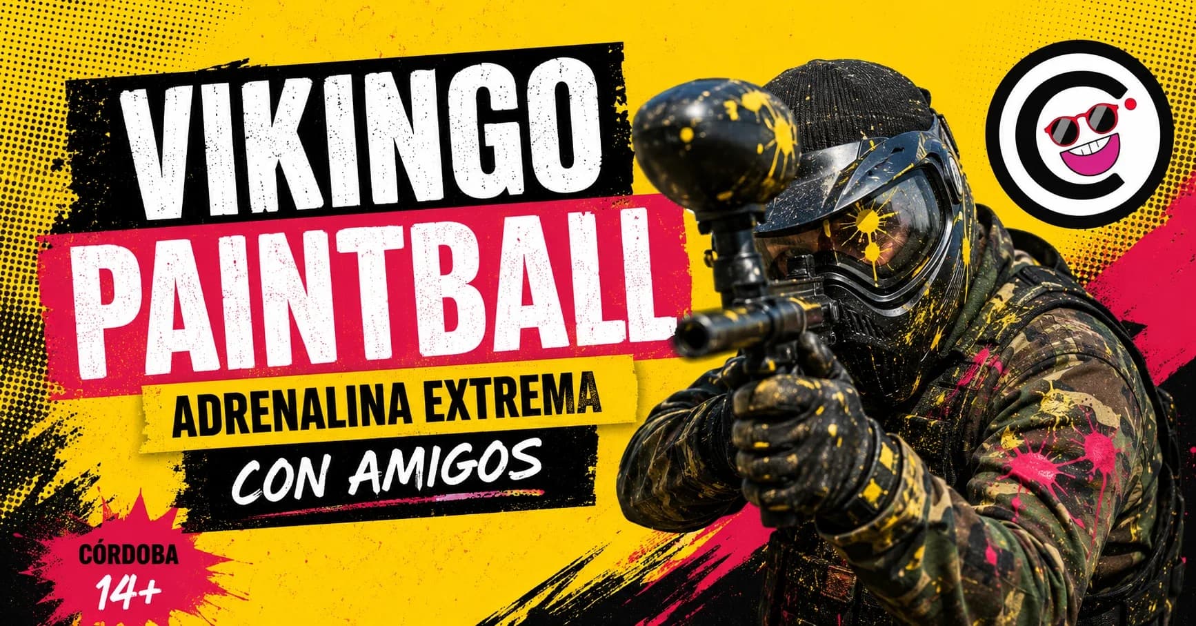 Grupo de amigos jugando paintball extremo en Vikingo Paintball Córdoba