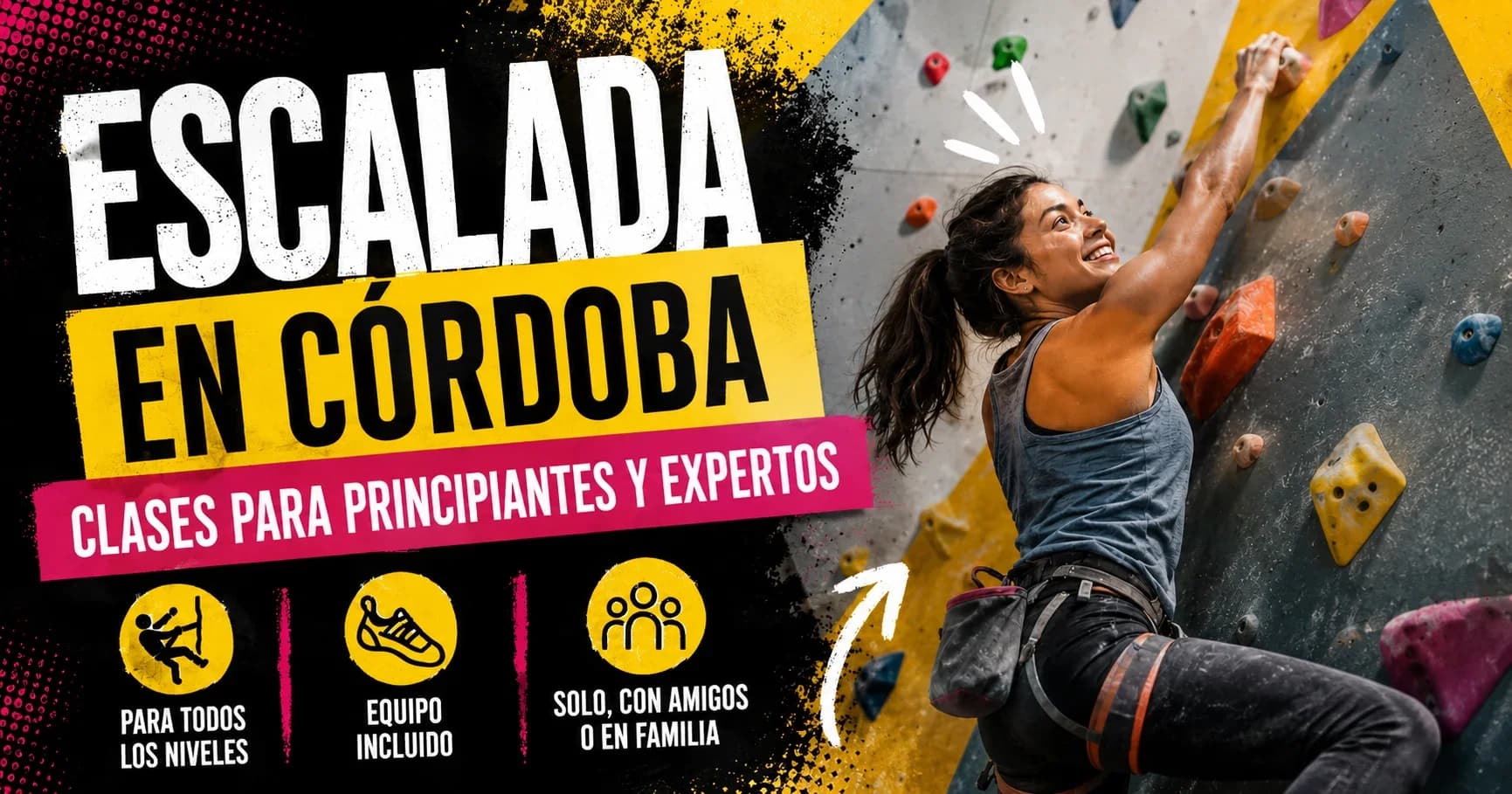 Personas escalando en un rocódromo de Siurana Escalada en Córdoba