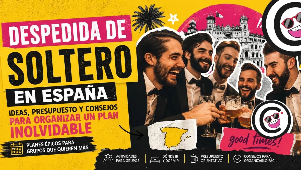 Grupo de amigos celebrando una despedida de soltero en España
