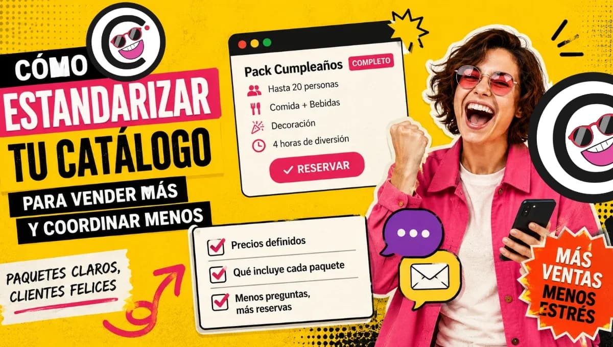 Organizador de eventos estandarizando su catálogo para vender más y coordinar menos