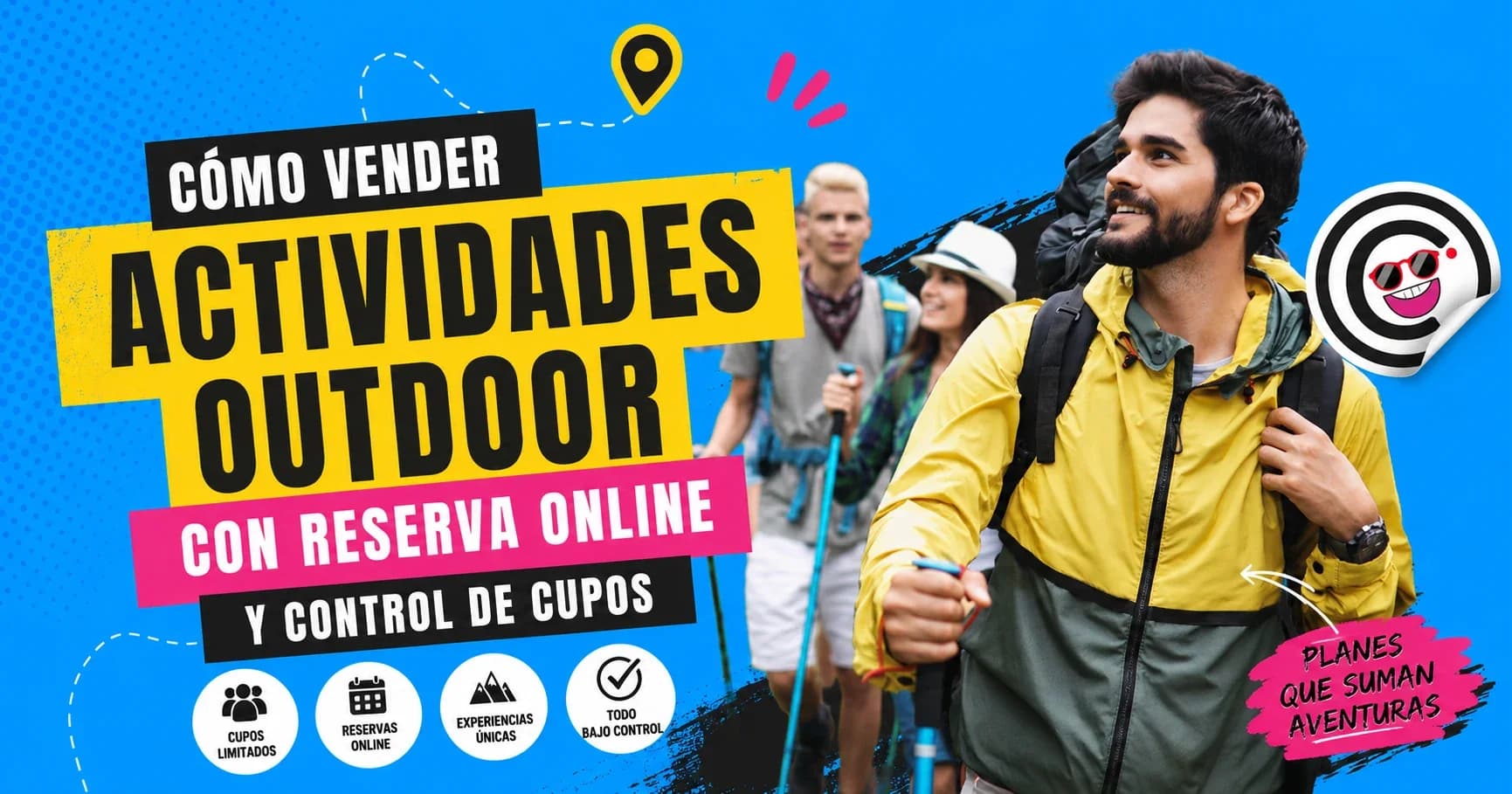 Persona haciendo trekking en la montaña, simbolizando actividades outdoor y aventura