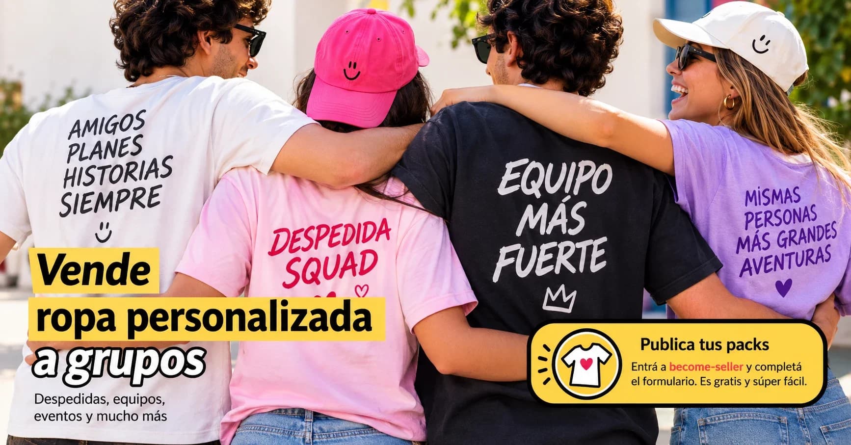 Grupo con ropa personalizada para una despedida o evento