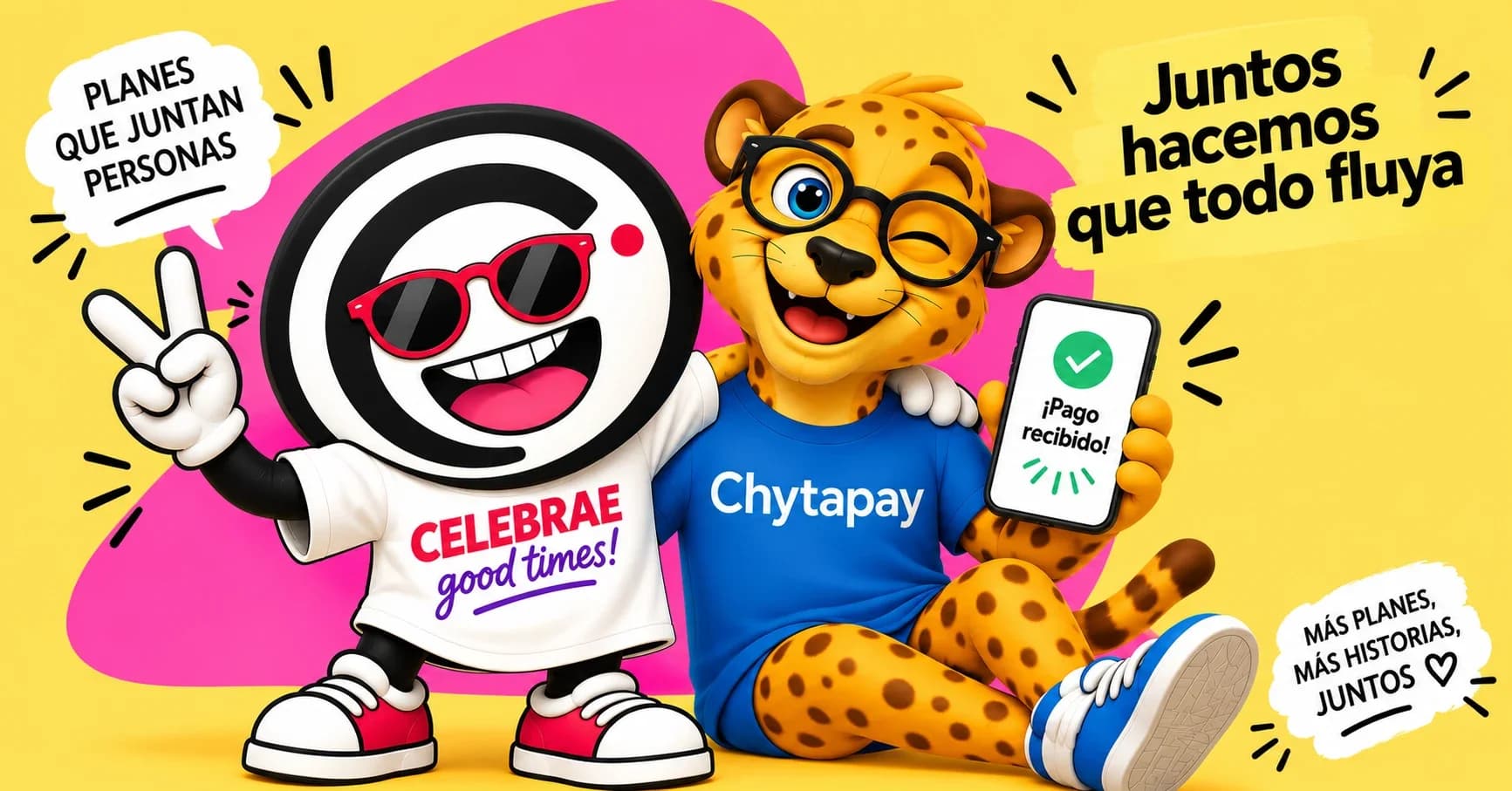 Logo de Chytapay junto al logo de Celebrae, simbolizando la integración de pagos por transferencia