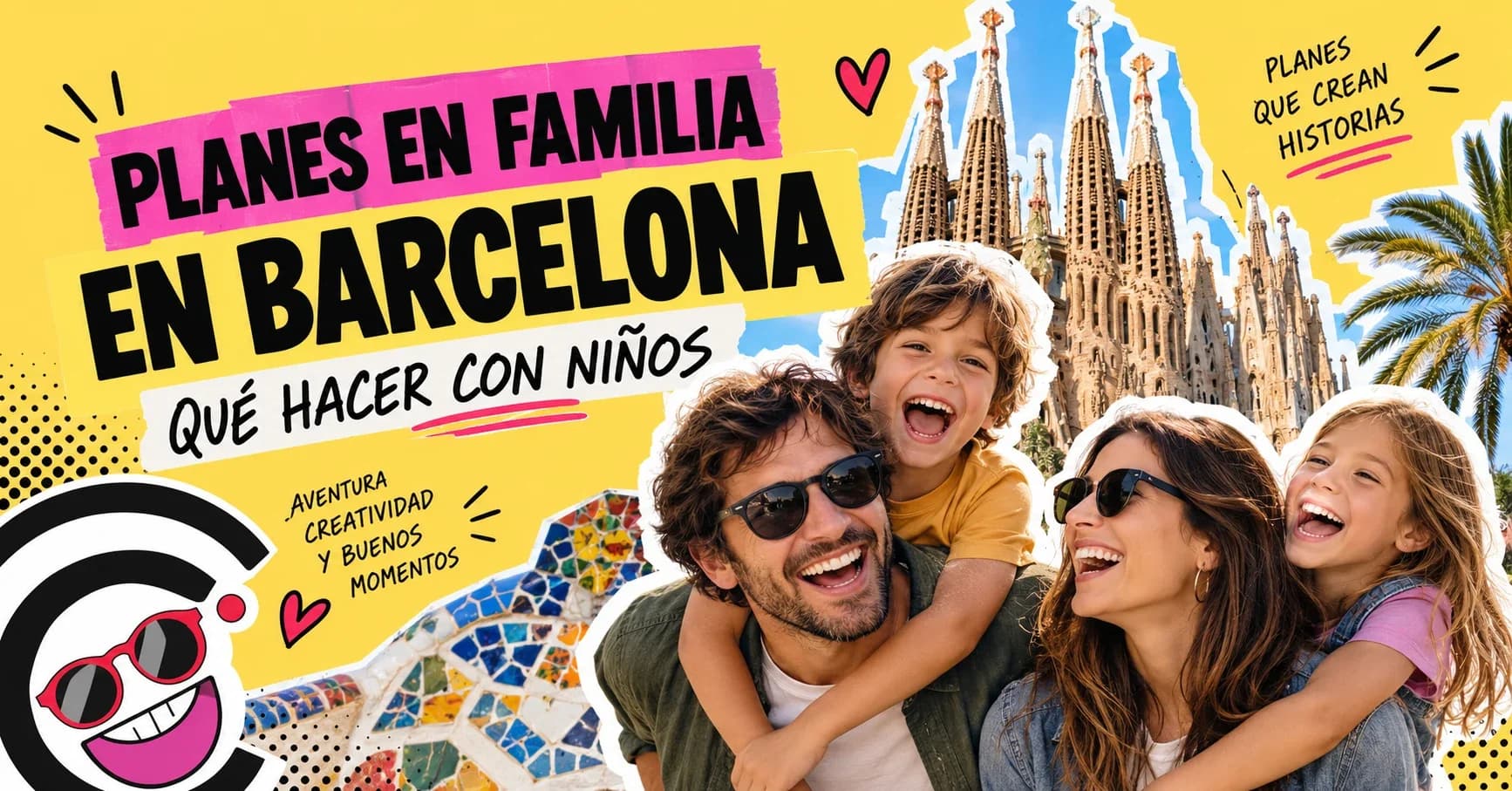Familia divirtiéndose en una experiencia grupal en Barcelona