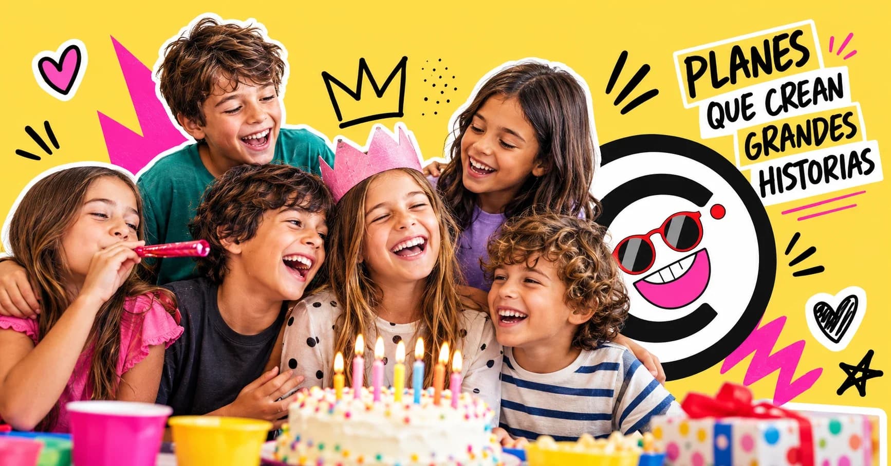 Niños celebrando un cumpleaños con una experiencia grupal en Barcelona