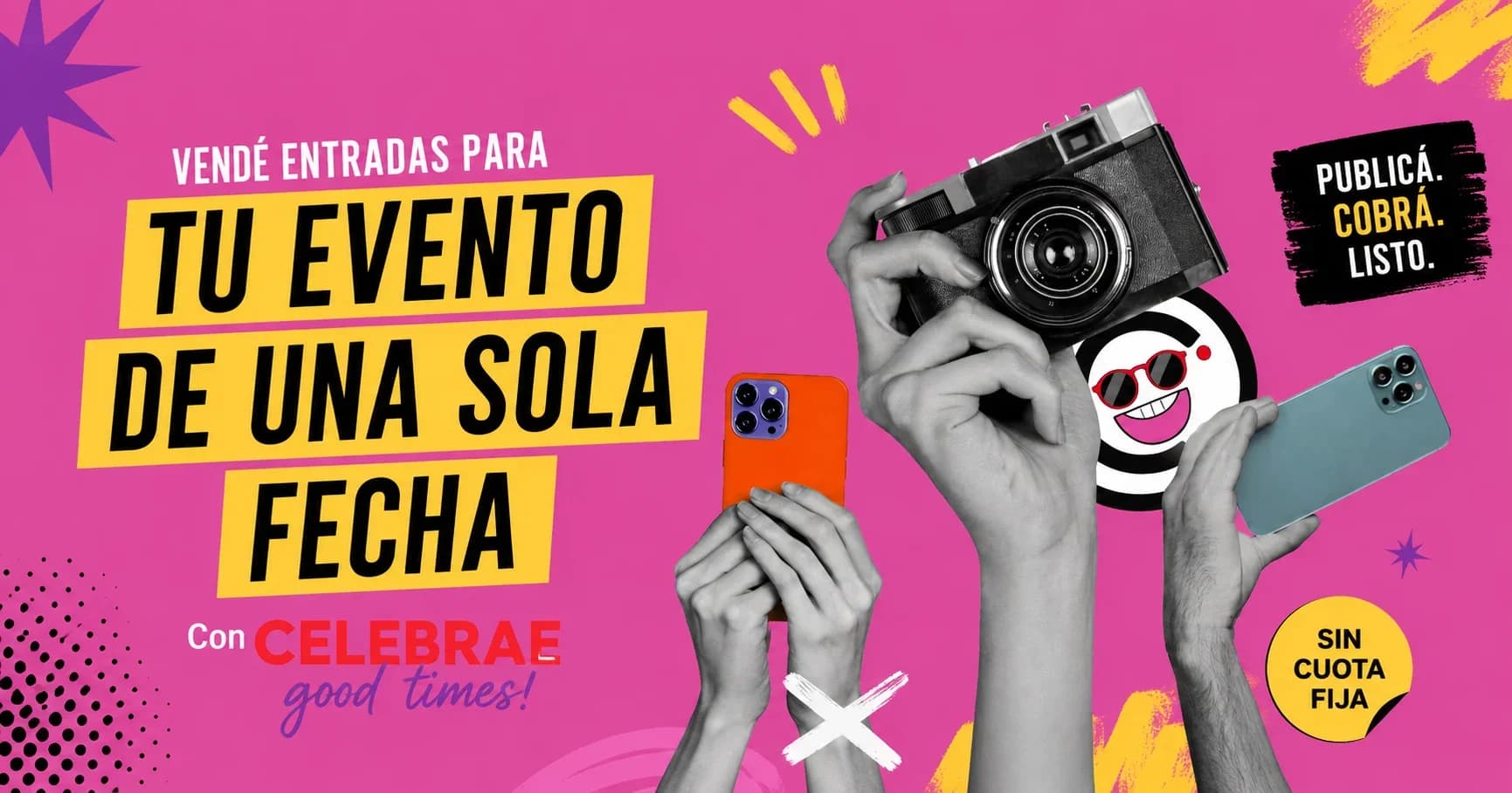 Persona organizando un evento de fecha única en la plataforma Celebrae