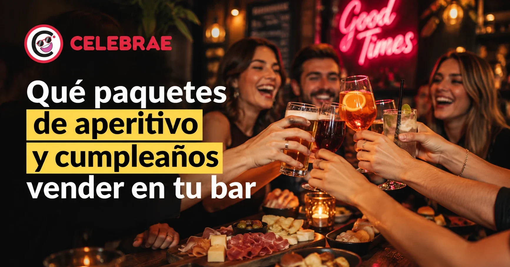 Mesa de bar con aperitivos y bebidas, lista para un festejo grupal