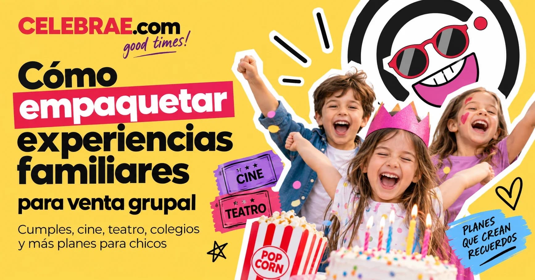 Niños y familias disfrutando de una experiencia grupal empaquetada