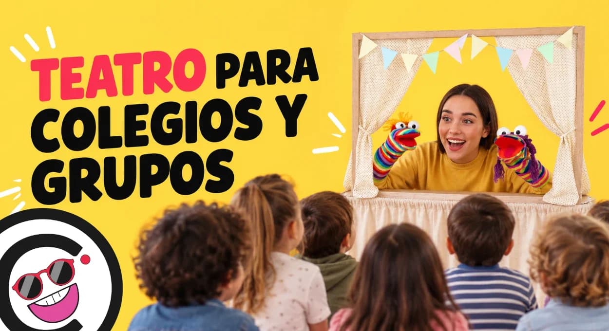 Grupo de niños disfrutando de una función de teatro